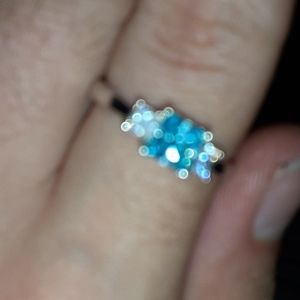 Swiss blue topaz set in sterling silver ring